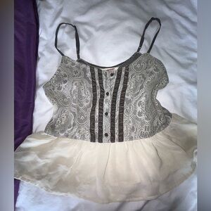 Lace Tank with Sheer Midriff